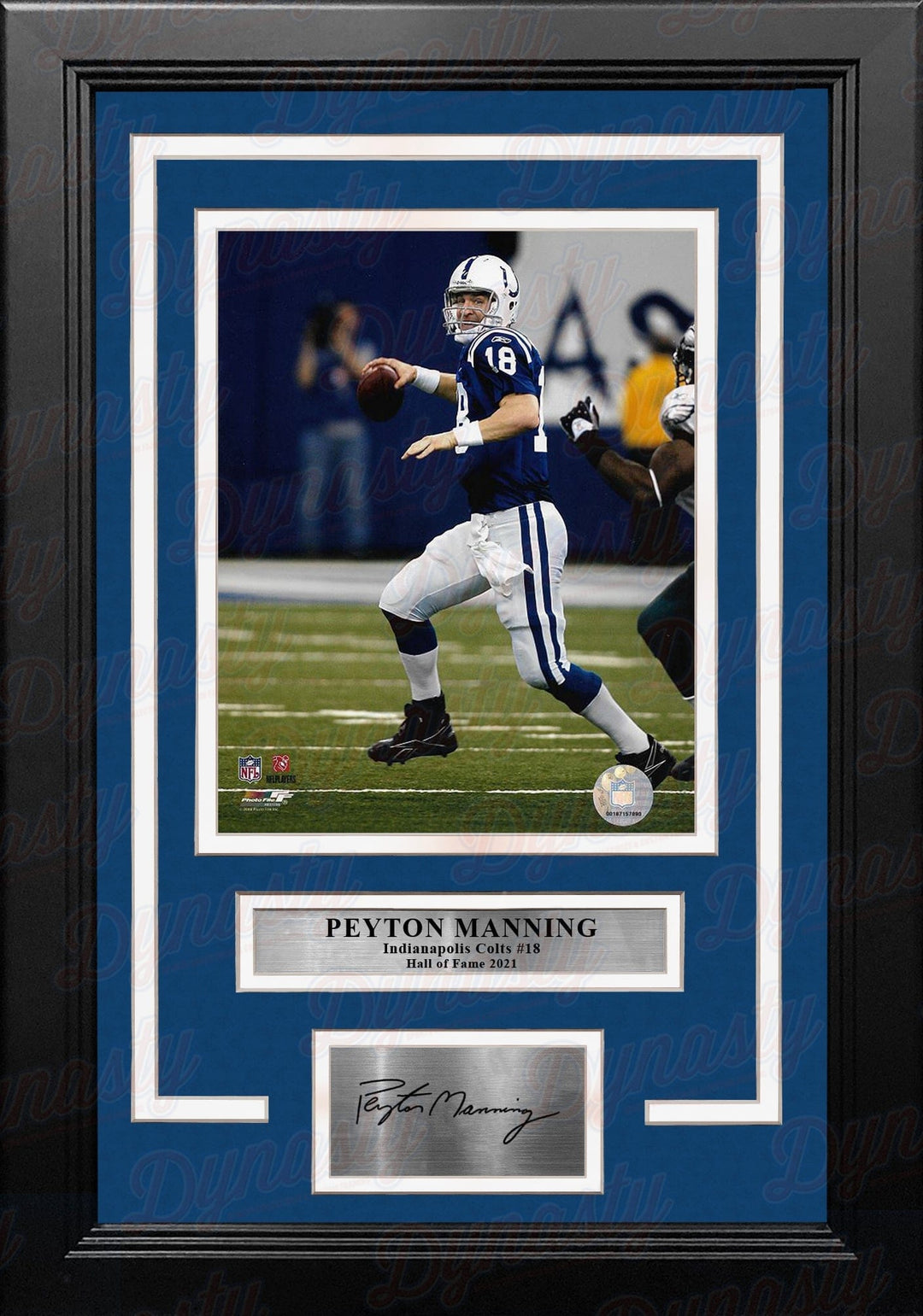 Dynasty Sports & Framing Engraved Signatures Peyton Manning in Action Indianapolis Colts 8" x 10" Framed Football Photo with Engraved Autograph