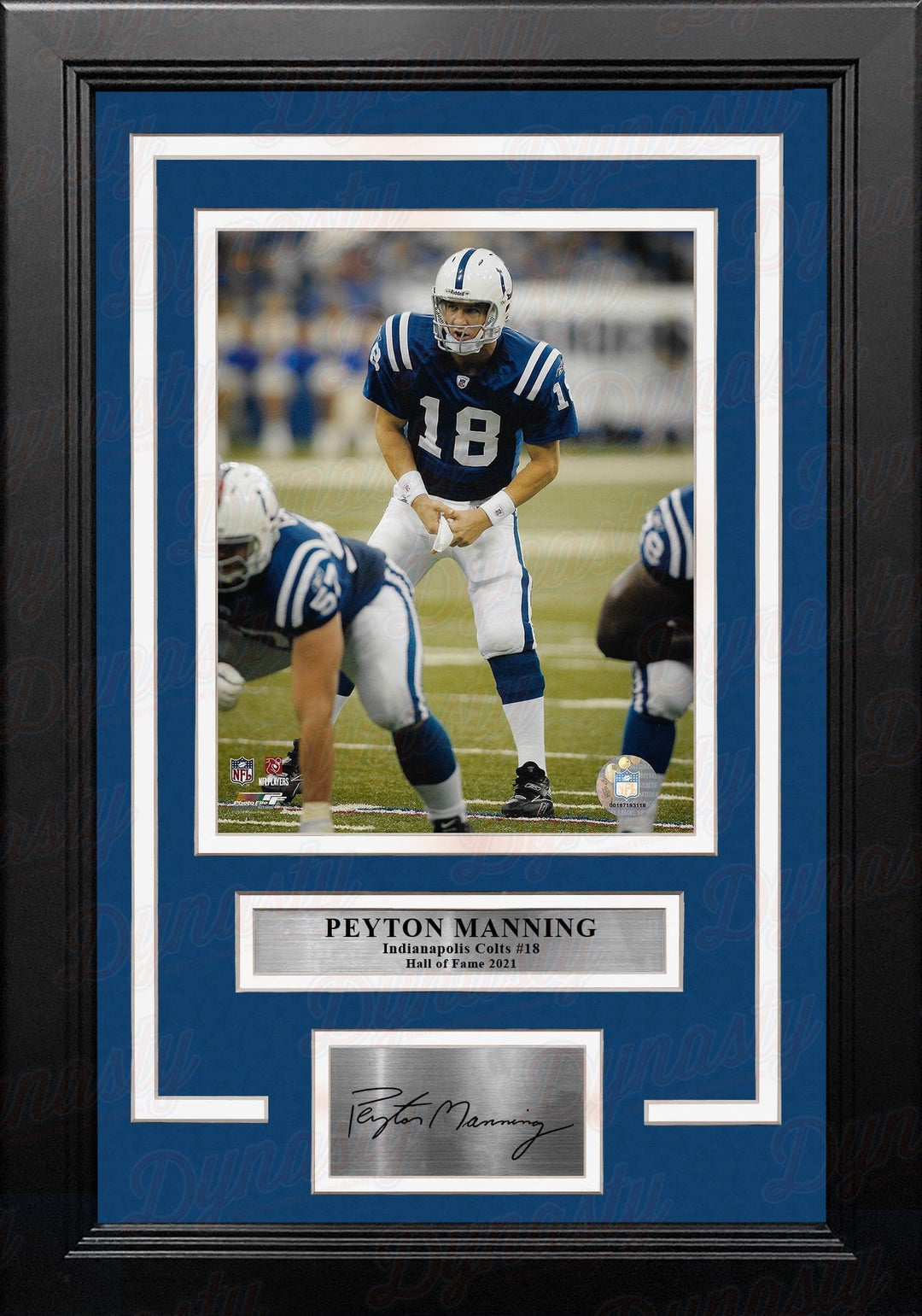 Dynasty Sports & Framing Engraved Signatures Peyton Manning Under Center Indianapolis Colts 8x10 Framed Football Photo with Engraved Autograph