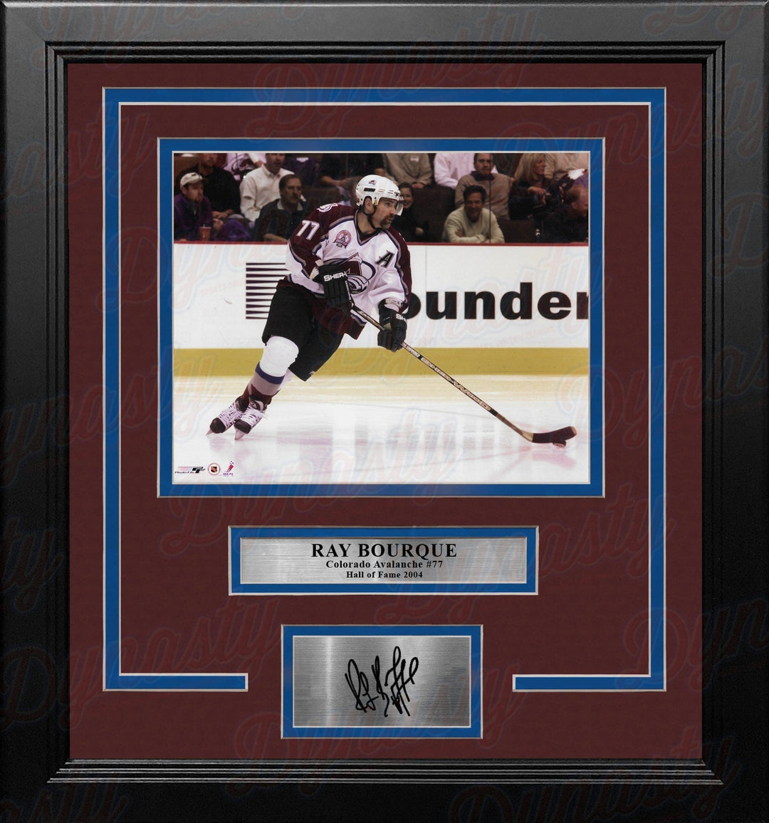 Dynasty Sports & Framing Engraved Signatures Ray Bourque in Action Colorado Avalanche 8" x 10" Framed Hockey Photo with Engraved Autograph