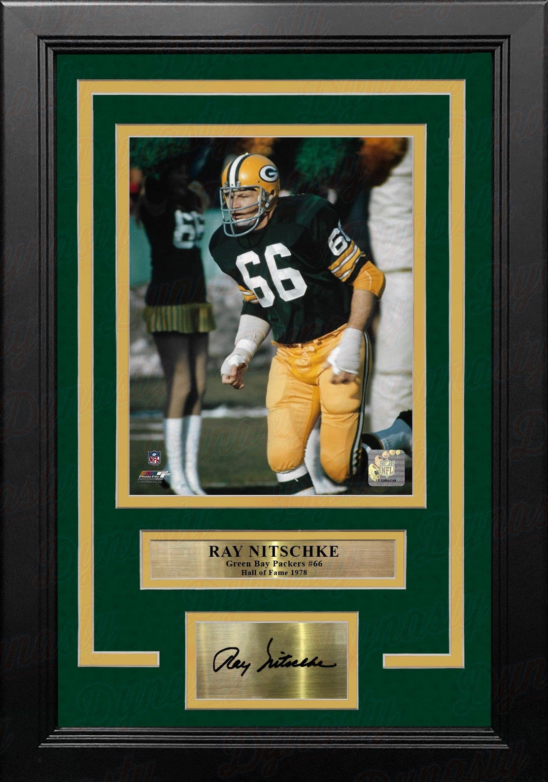 Dynasty Sports & Framing Engraved Signatures Ray Nitschke in Action Green Bay Packers 8" x 10" Framed Football Photo with Engraved Autograph