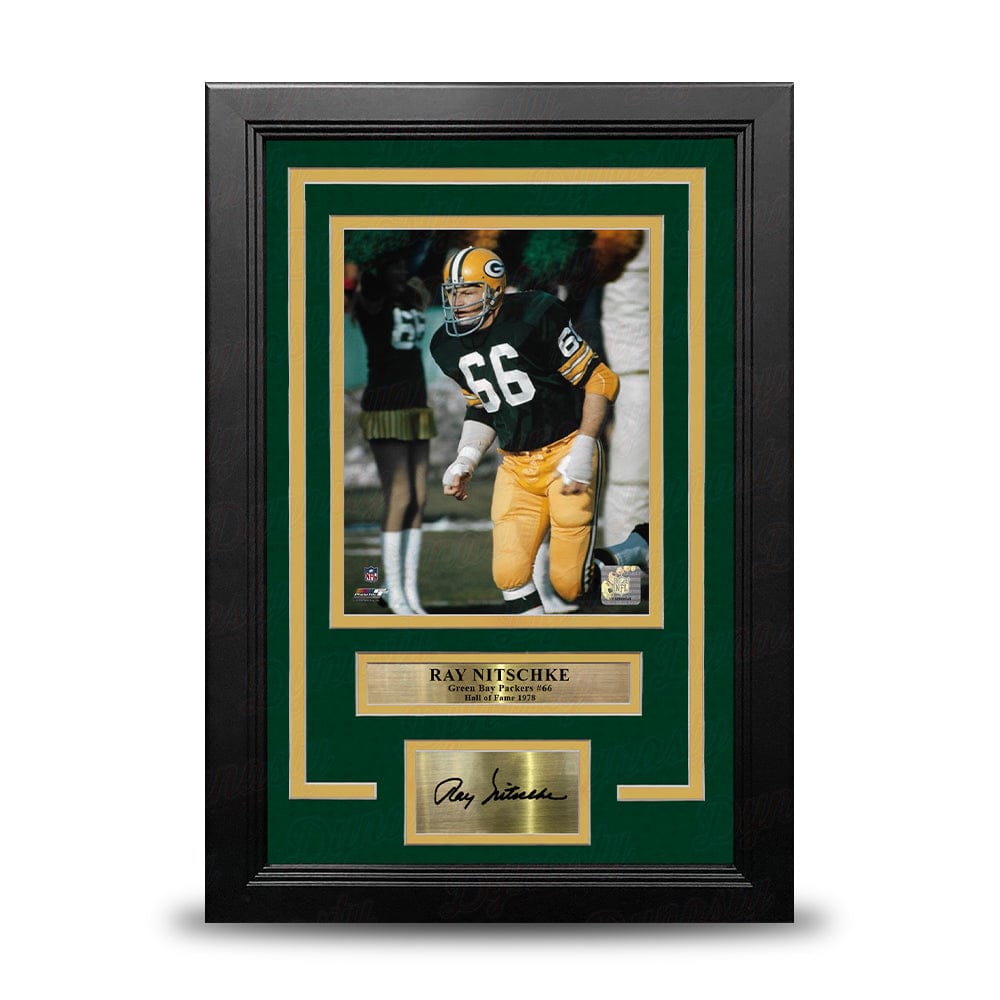 Dynasty Sports & Framing Engraved Signatures Ray Nitschke in Action Green Bay Packers 8" x 10" Framed Football Photo with Engraved Autograph