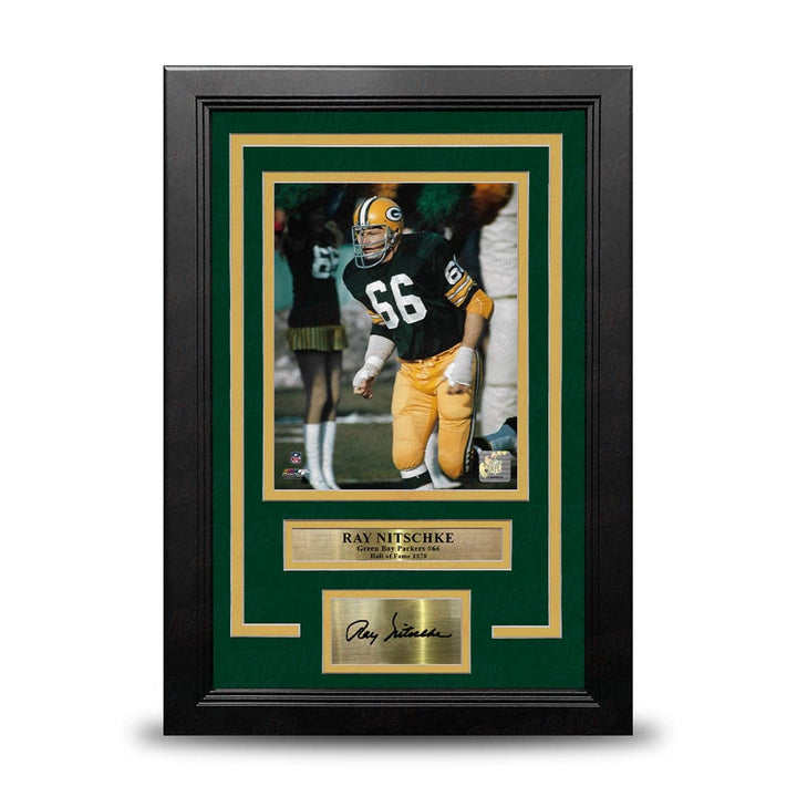 Dynasty Sports & Framing Engraved Signatures Ray Nitschke in Action Green Bay Packers 8" x 10" Framed Football Photo with Engraved Autograph
