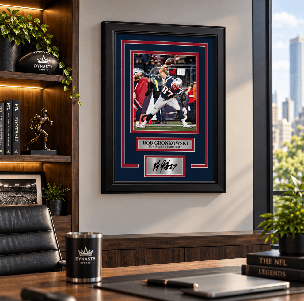 Dynasty Sports & Framing Engraved Signatures Rob Gronkowski Touchdown Spike New England Patriots 8" x 10" Framed Photo with Engraved Autograph