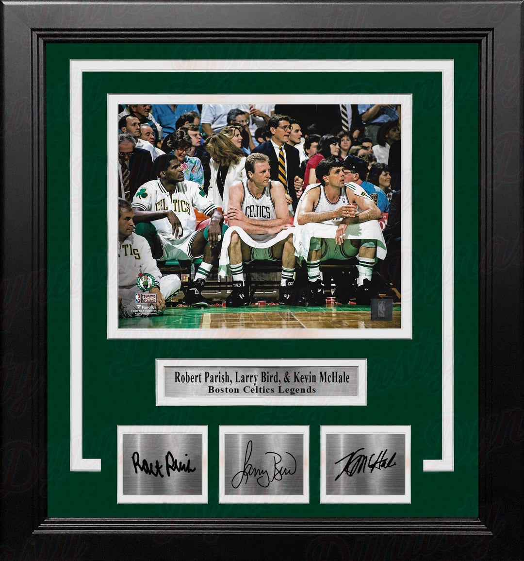 Dynasty Sports & Framing Engraved Signatures Robert Parish, Larry Bird & Kevin McHale Boston Celtics 8x10 Framed Photo with Engraved Autographs