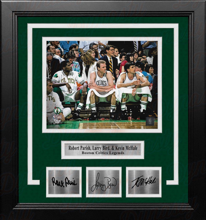 Dynasty Sports & Framing Engraved Signatures Robert Parish, Larry Bird & Kevin McHale Boston Celtics 8x10 Framed Photo with Engraved Autographs