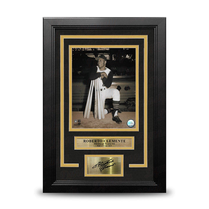 Dynasty Sports & Framing Engraved Signatures Roberto Clemente Bat Pose Pittsburgh Pirates 8" x 10" Framed Baseball Photo with Engraved Autograph