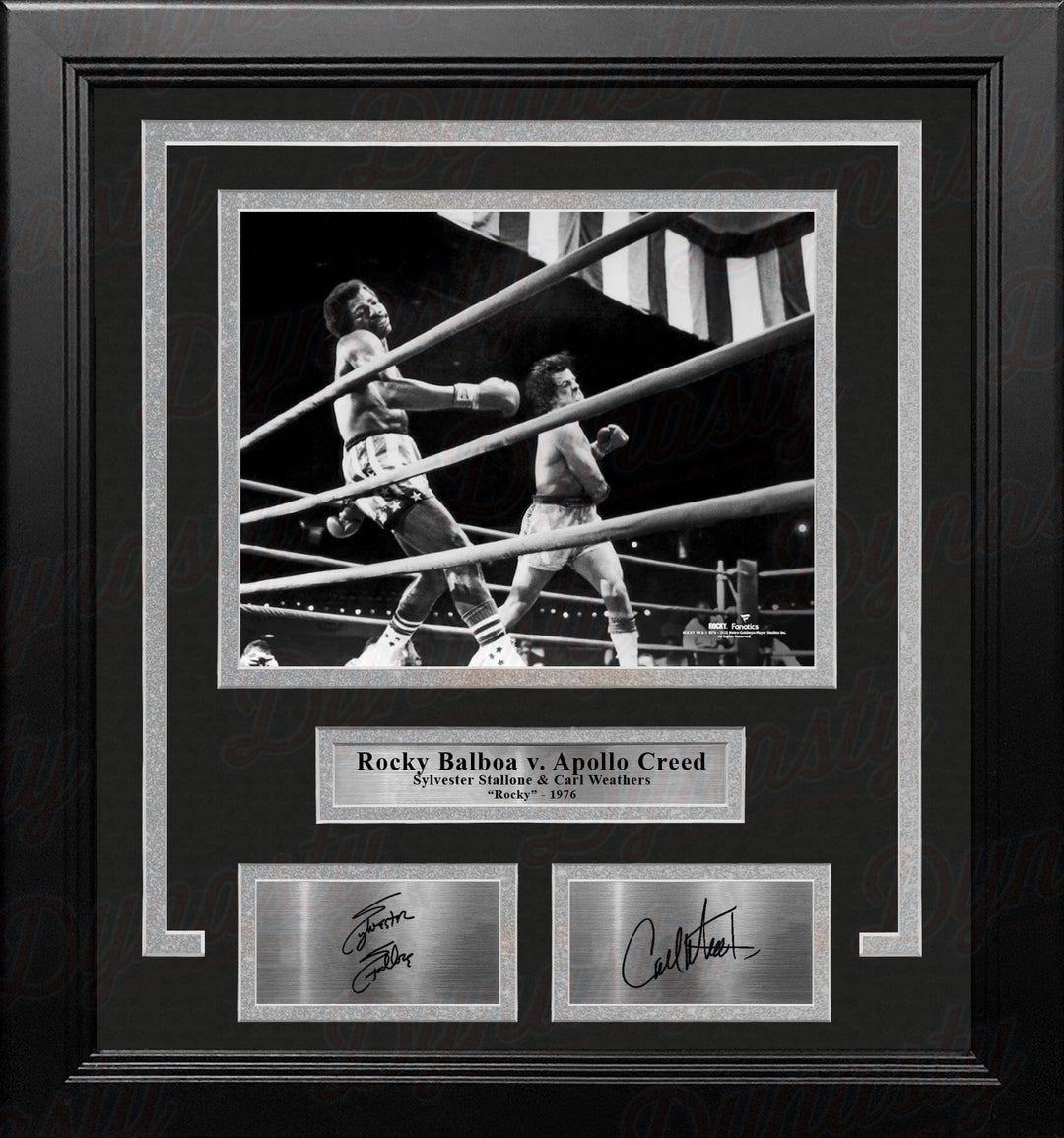 Dynasty Sports & Framing Engraved Signatures Rocky Balboa v. Apollo Creed 8" x 10" Framed Movie Photo with Engraved Autographs