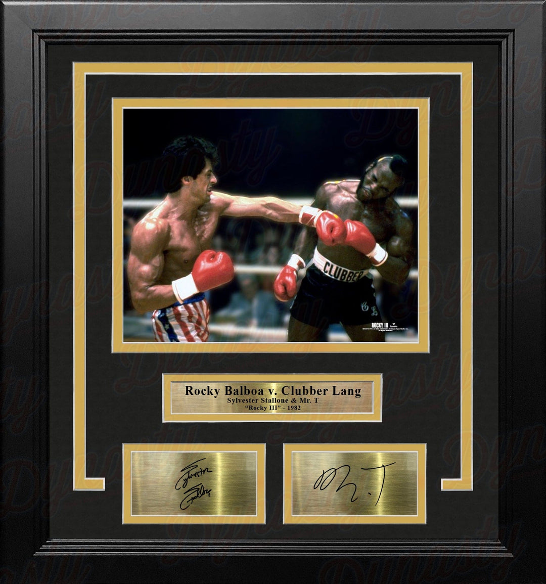 Dynasty Sports & Framing Engraved Signatures Rocky Balboa v. Clubber Lang 8" x 10" Framed Movie Photo with Engraved Autographs