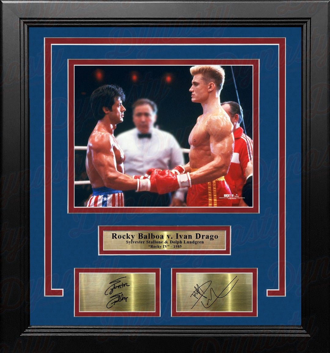 Dynasty Sports & Framing Engraved Signatures Rocky Balboa v. Ivan Drago 8" x 10" Framed Movie Photo with Engraved Autographs