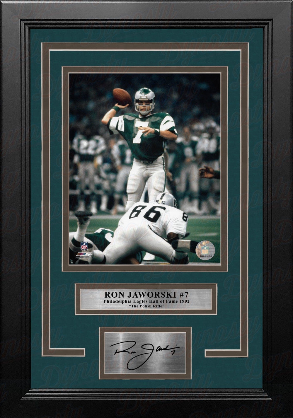 Dynasty Sports & Framing Engraved Signatures Ron Jaworski Super Bowl XV Philadelphia Eagles 8x10 Framed Football Photo with Engraved Autograph