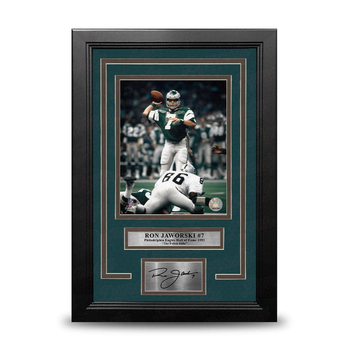 Dynasty Sports & Framing Engraved Signatures Ron Jaworski Super Bowl XV Philadelphia Eagles 8x10 Framed Football Photo with Engraved Autograph