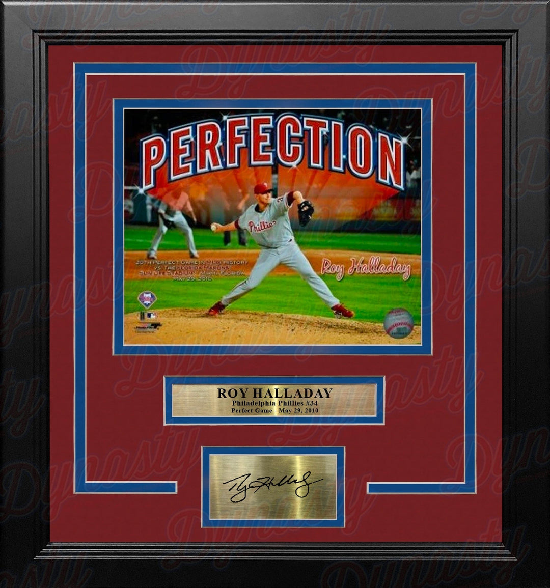 Dynasty Sports & Framing Engraved Signatures Roy Halladay Perfection Philadelphia Phillies 8" x 10" Framed Baseball Photo with Engraved Autograph