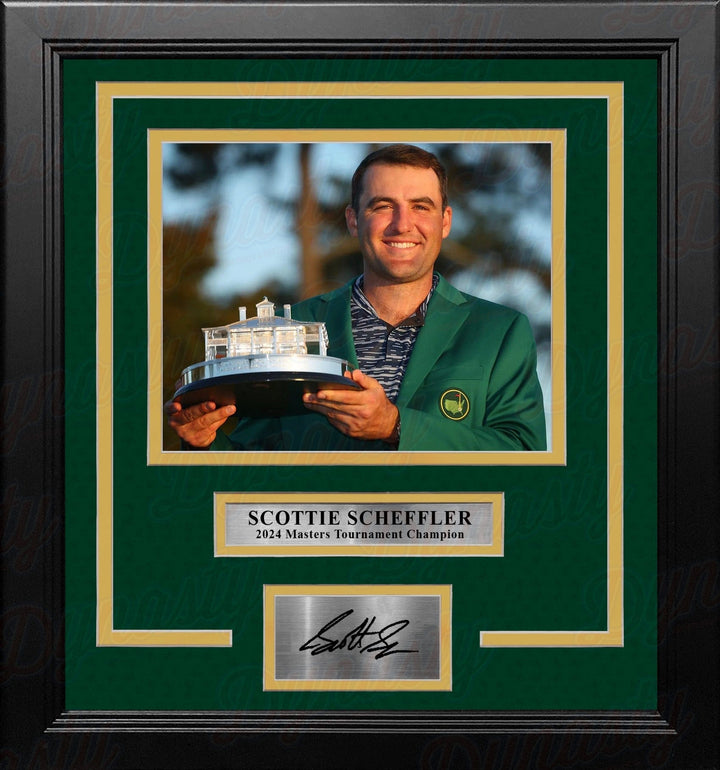 Dynasty Sports & Framing Engraved Signatures Scottie Scheffler 2024 Masters Trophy 8" x 10" Framed Golf Photo with Engraved Autograph