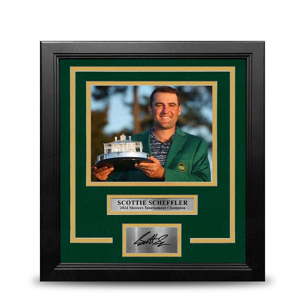 Dynasty Sports & Framing Engraved Signatures Scottie Scheffler 2024 Masters Trophy 8" x 10" Framed Golf Photo with Engraved Autograph