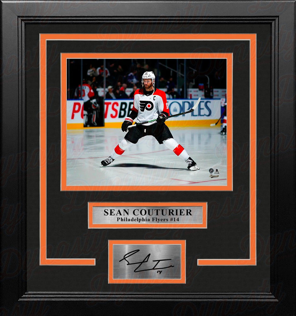 Dynasty Sports & Framing Engraved Signatures Sean Couturier Skating as Captain Philadelphia Flyers 8x10 Framed Hockey Photo & Engraved Autograph