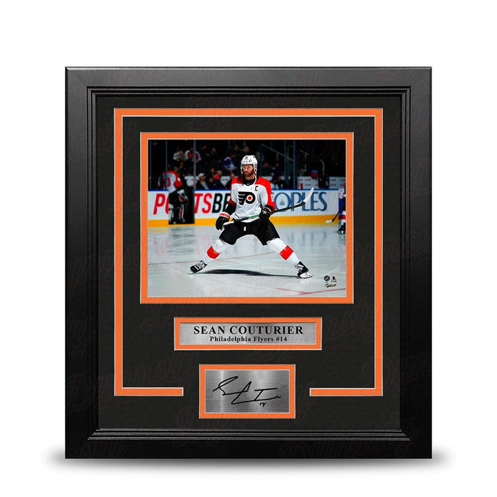 Dynasty Sports & Framing Engraved Signatures Sean Couturier Skating as Captain Philadelphia Flyers 8x10 Framed Hockey Photo & Engraved Autograph