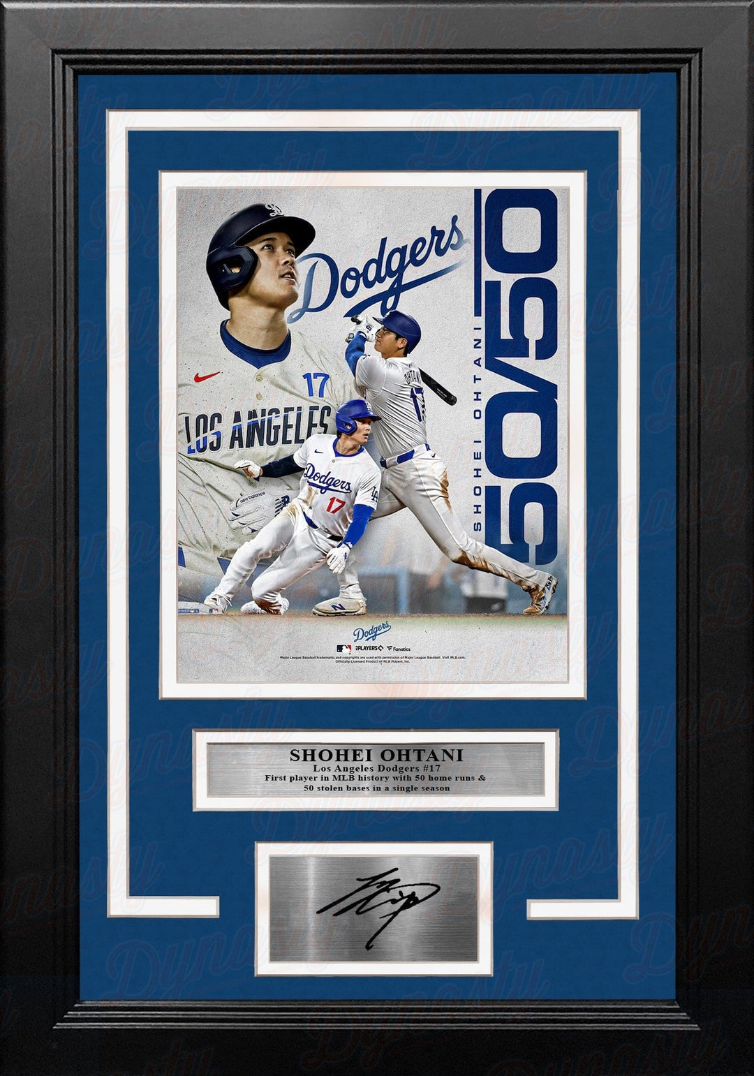 Dynasty Sports & Framing Engraved Signatures Shohei Ohtani 50-50 Season Record Los Angeles Dodgers 8" x 10" Framed Photo with Engraved Autograph