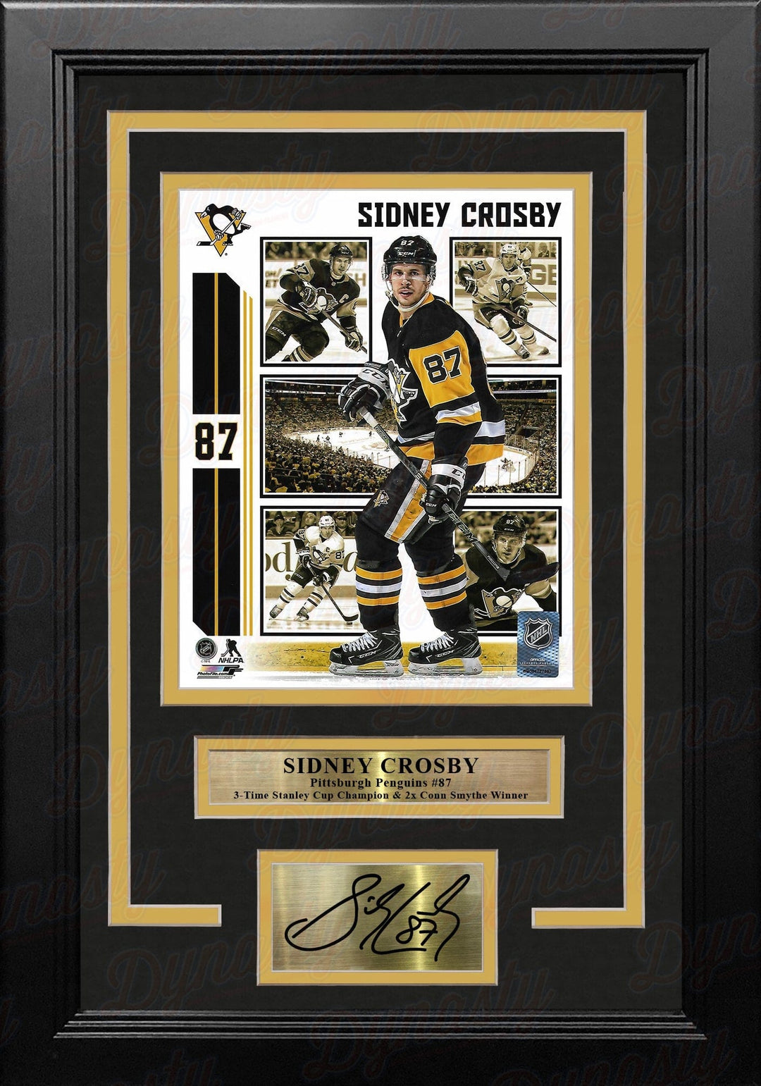 Dynasty Sports & Framing Engraved Signatures Sidney Crosby Pittsburgh Penguins 8" x 10" Framed Hockey Collage Photo with Engraved Autograph