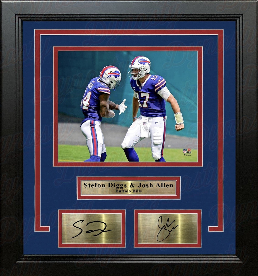 Dynasty Sports & Framing Engraved Signatures Stefon Diggs & Josh Allen Buffalo Bills 8" x 10" Framed Football Photo with Engraved Autographs