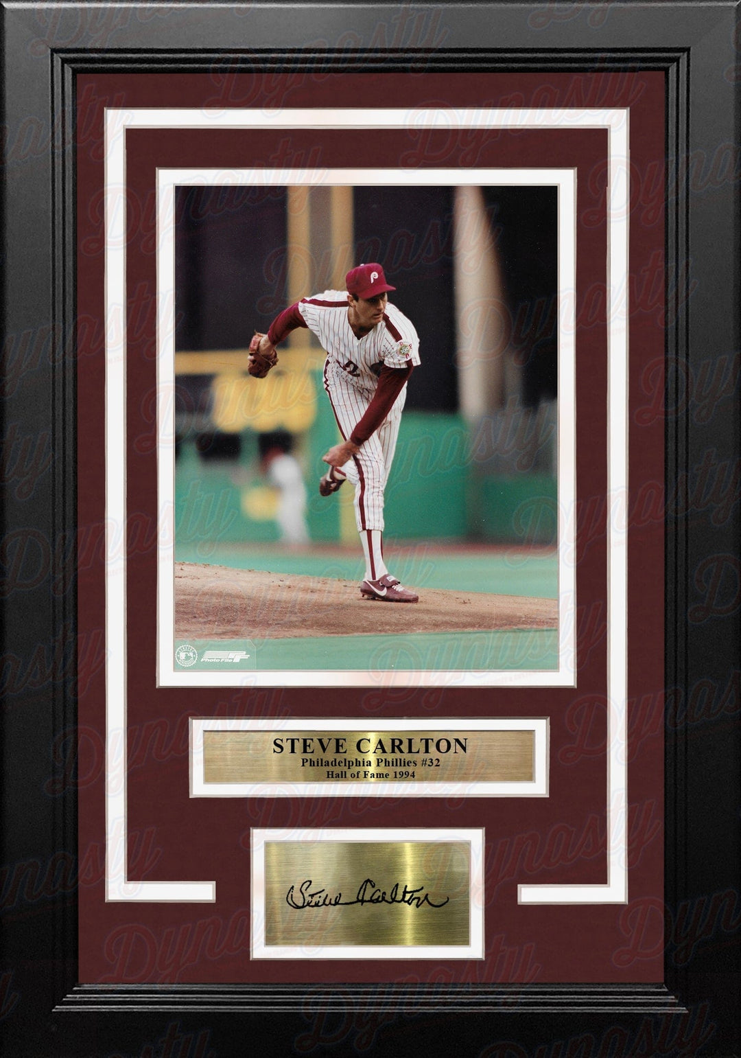 Dynasty Sports & Framing Engraved Signatures Steve Carlton in Action Philadelphia Phillies 8" x 10" Framed Baseball Photo with Engraved Autograph
