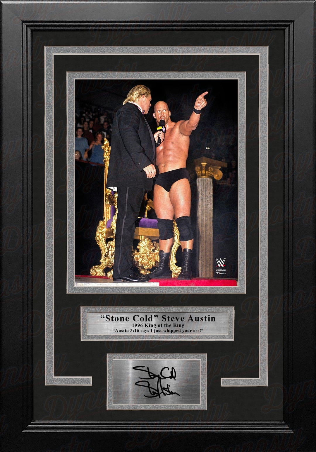 Dynasty Sports & Framing Engraved Signatures Stone Cold Steve Austin King of the Ring Austin 3:16 Speech 8x10 Framed Photo w/ Engraved Autograph