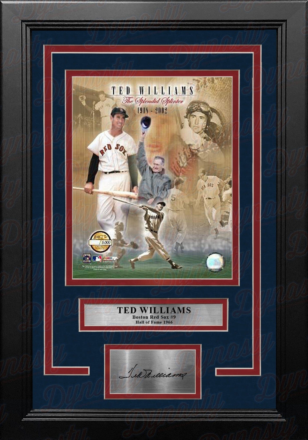Dynasty Sports & Framing Engraved Signatures Ted Williams Boston Red Sox Splendid Splinter 8x10 Framed Baseball Photo with Engraved Autograph