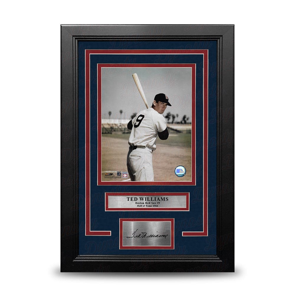 Dynasty Sports & Framing Engraved Signatures Ted Williams Color Pose Boston Red Sox 8" x 10" Framed Baseball Photo with Engraved Autograph