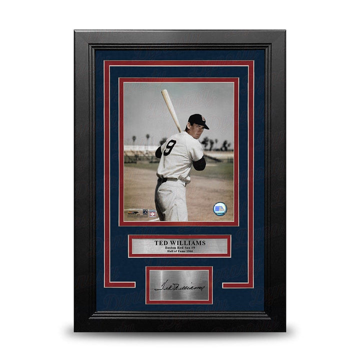 Dynasty Sports & Framing Engraved Signatures Ted Williams Color Pose Boston Red Sox 8" x 10" Framed Baseball Photo with Engraved Autograph