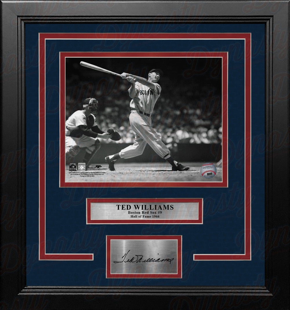 Dynasty Sports & Framing Engraved Signatures Ted Williams Swing Boston Red Sox 8" x 10" Framed Baseball Photo with Engraved Autograph