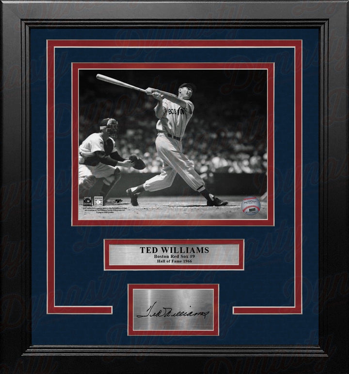 Dynasty Sports & Framing Engraved Signatures Ted Williams Swing Boston Red Sox 8" x 10" Framed Baseball Photo with Engraved Autograph