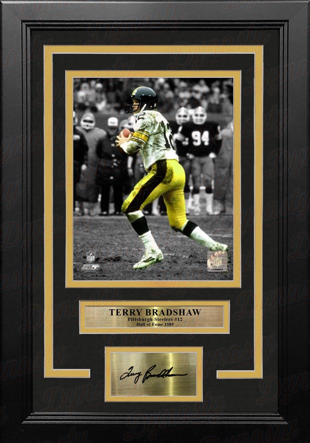 Dynasty Sports & Framing Engraved Signatures Terry Bradshaw Pittsburgh Steelers 8" x 10" Spotlight Football Photo with Engraved Autograph