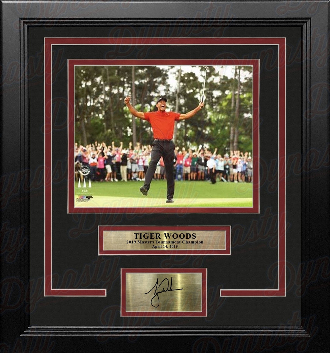 Dynasty Sports & Framing Engraved Signatures Tiger Woods 2019 Masters Champion 8" x 10" Framed Horizontal Golf Photo with Engraved Autograph
