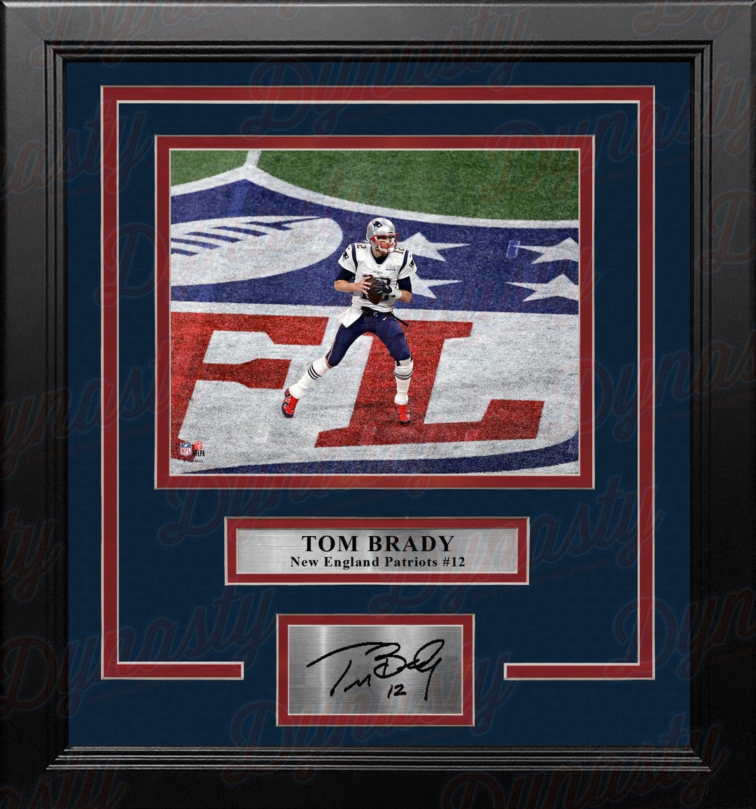 Dynasty Sports & Framing Engraved Signatures Tom Brady in Action New England Patriots 8" x 10" Framed Football Photo with Engraved Autograph