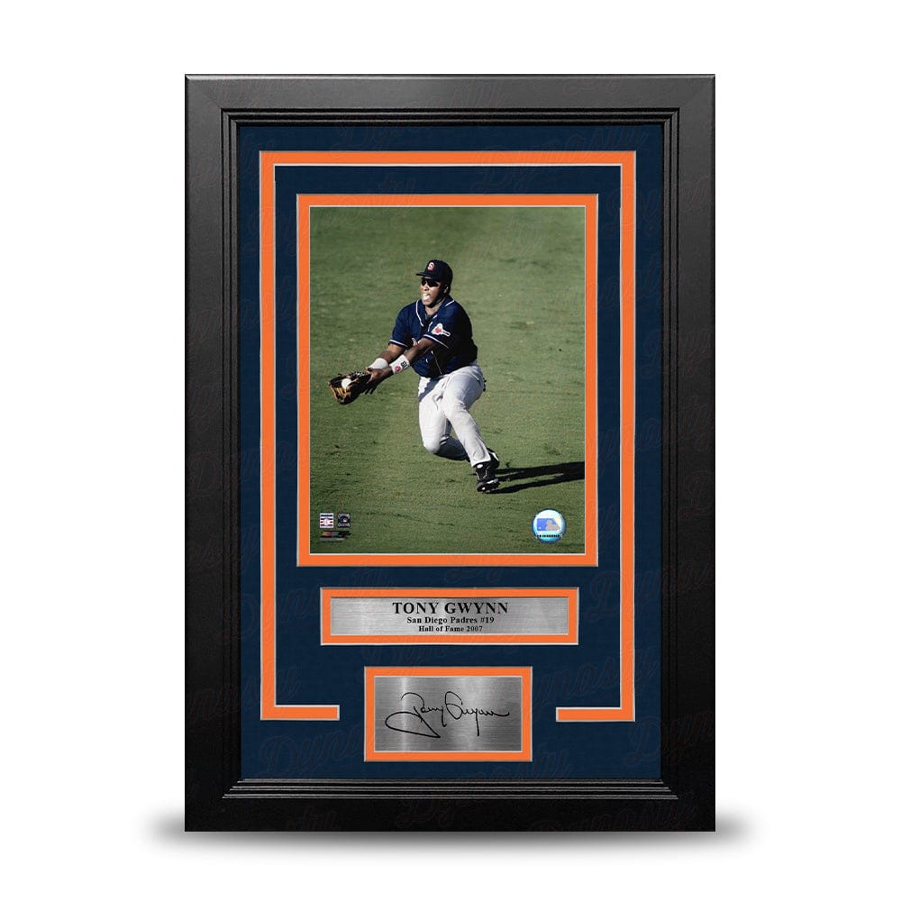 Dynasty Sports & Framing Engraved Signatures Tony Gwynn in Action San Diego Padres 8" x 10" Framed Baseball Photo with Engraved Autograph