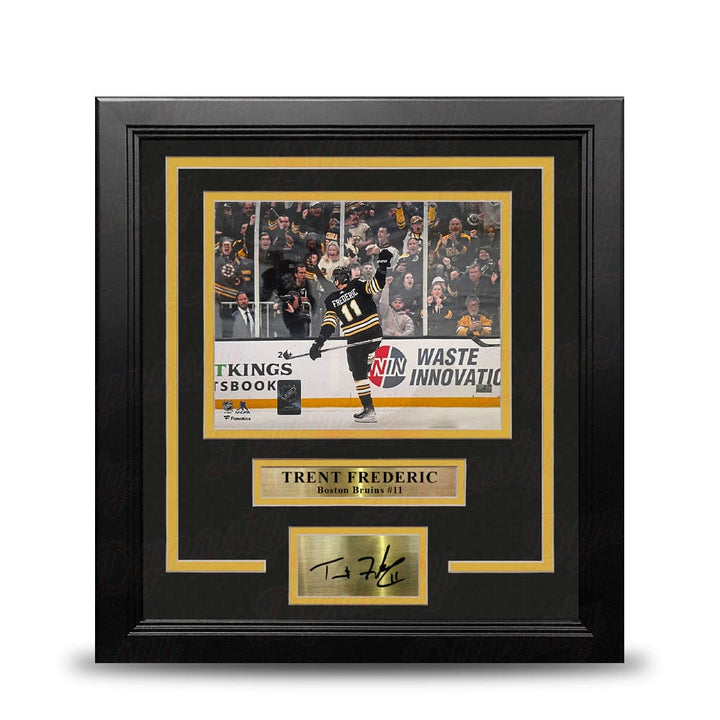 Dynasty Sports & Framing Engraved Signatures Trent Frederic Goal Celebration Boston Bruins 16" x 20" Framed Hockey Photo with Engraved Autograph