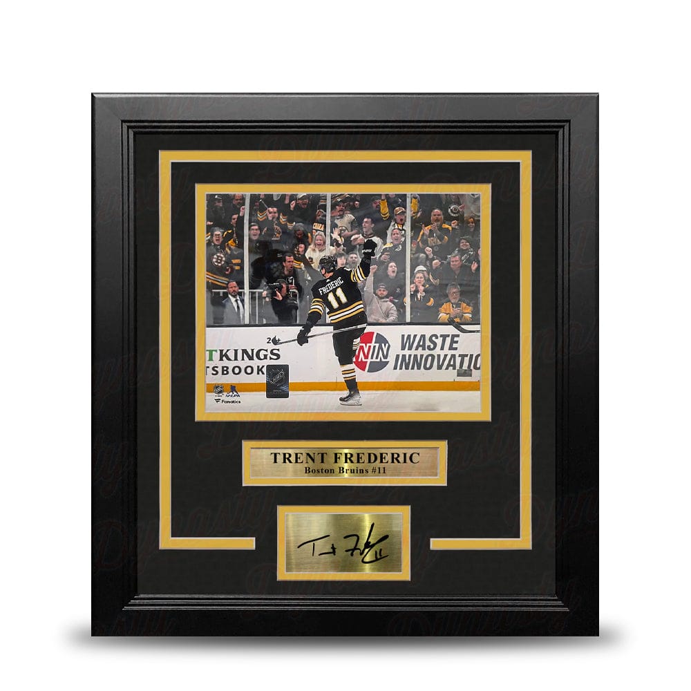 Dynasty Sports & Framing Engraved Signatures Trent Frederic Goal Celebration Boston Bruins 8" x 10" Framed Hockey Photo with Engraved Autograph
