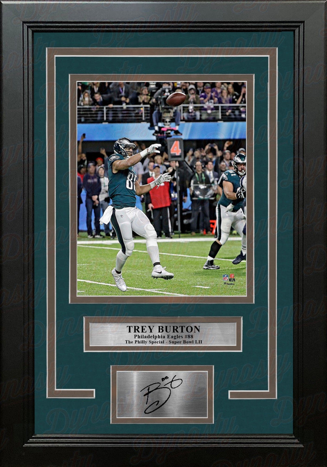 Dynasty Sports & Framing Engraved Signatures Trey Burton Philadelphia Eagles Philly Special TD 8x10 Framed Football Photo with Engraved Autograph