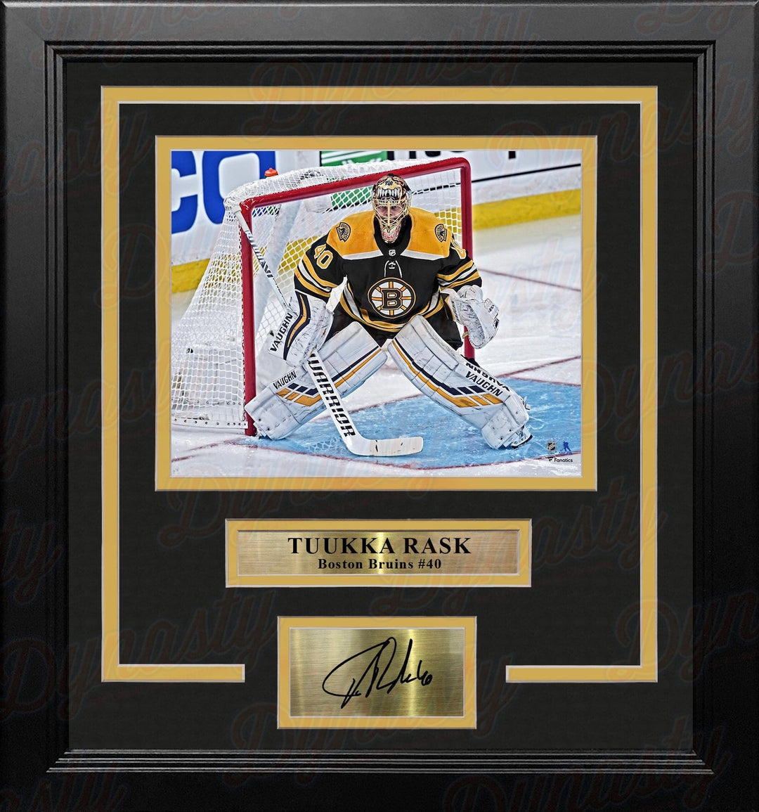 Dynasty Sports & Framing Engraved Signatures Tuukka Rask in Action Boston Bruins 8" x 10" Framed Hockey Photo with Engraved Autograph