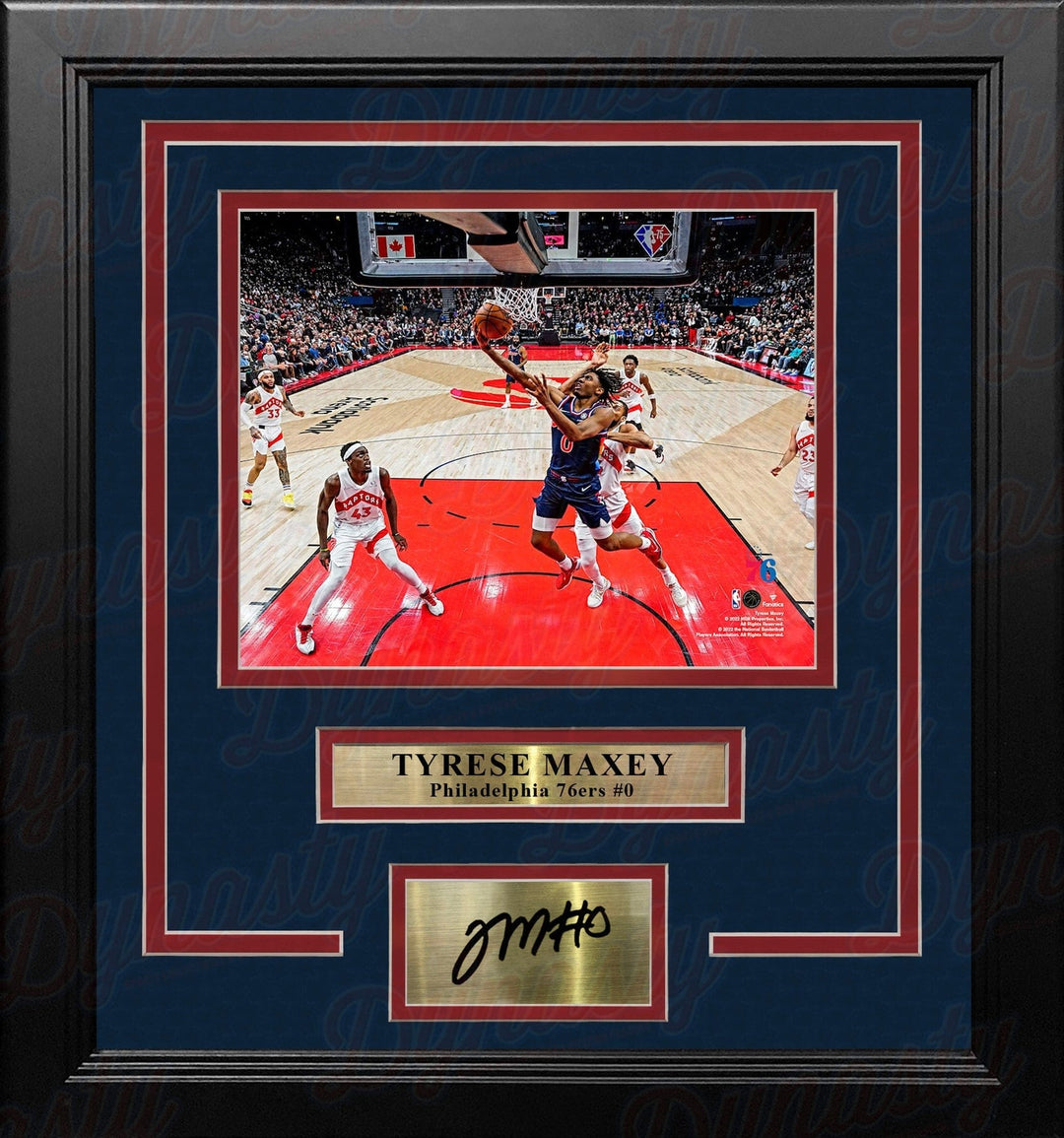 Dynasty Sports & Framing Engraved Signatures Tyrese Maxey City Edition Action Philadelphia 76ers 8" x 10" Framed Photo with Engraved Autograph