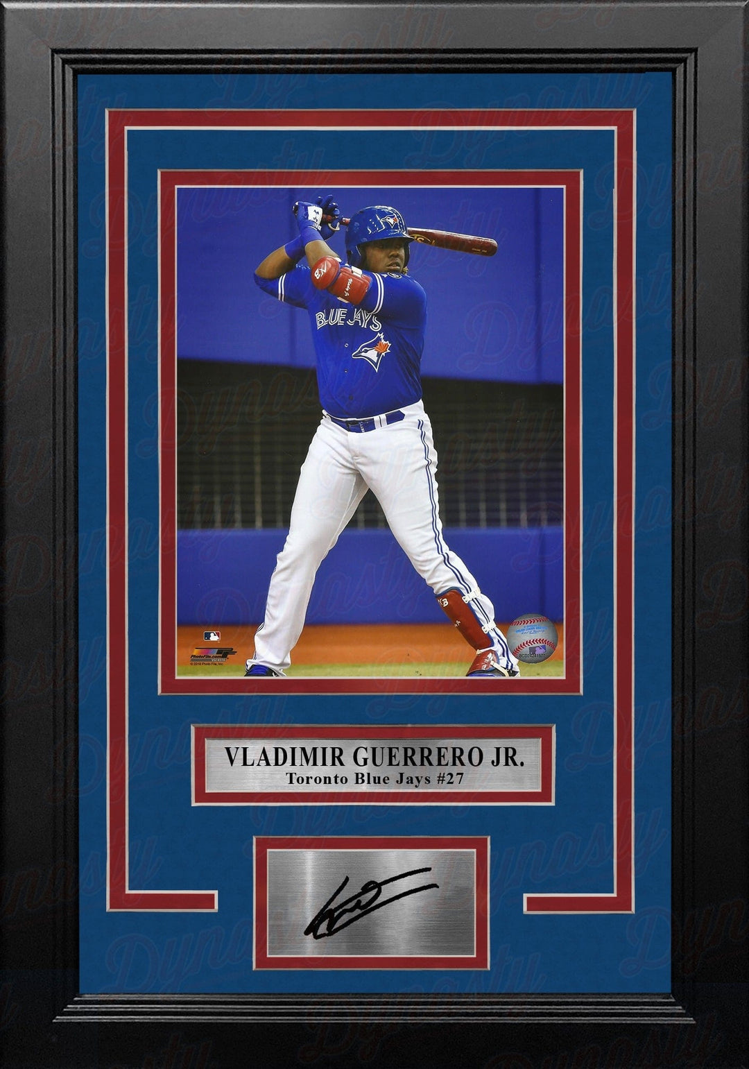 Dynasty Sports & Framing Engraved Signatures Vladimir Guerrero, Jr. At-Bat Toronto Blue Jays 8" x 10" Framed Baseball Photo with Engraved Autograph