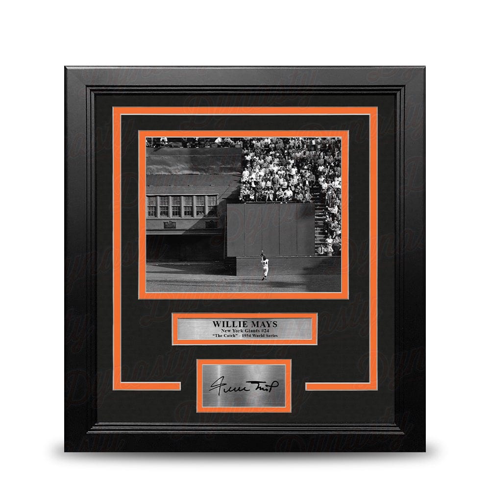 Dynasty Sports & Framing Engraved Signatures Willie Mays The Catch New York Giants 8" x 10" Framed Baseball Photo with Engraved Autograph