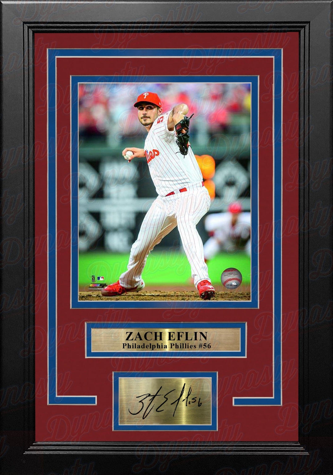 Dynasty Sports & Framing Engraved Signatures Zach Eflin Philadelphia Phillies on the Mound MLB Baseball 8x10 Framed Photo with Engraved Autograph