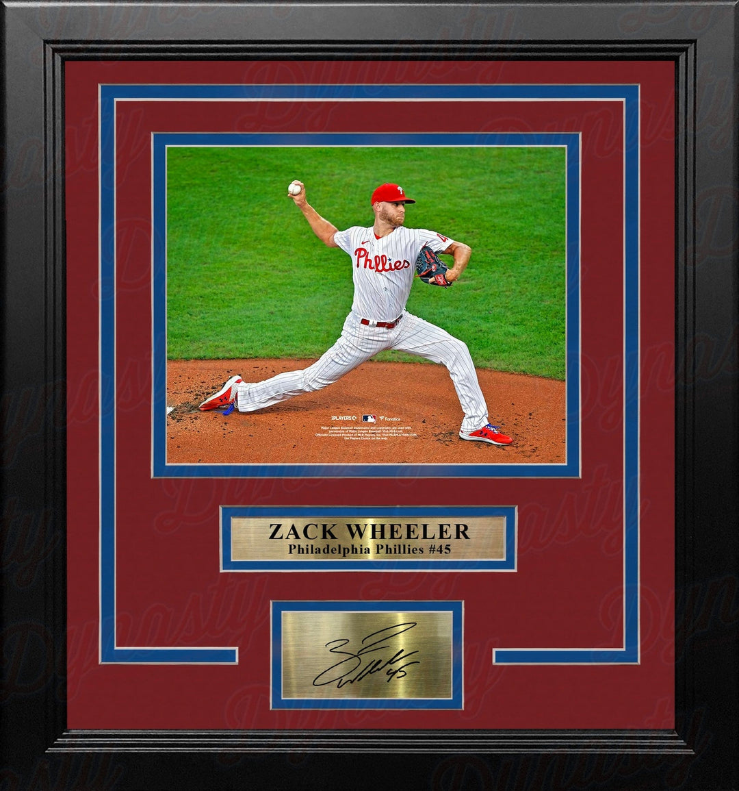Dynasty Sports & Framing Engraved Signatures Zack Wheeler in Action Philadelphia Phillies 8" x 10" Framed Baseball Photo with Engraved Autograph