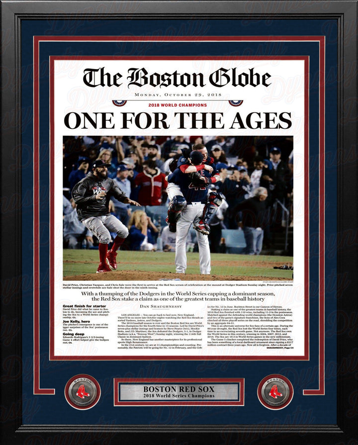 Dynasty Sports & Framing Framed Baseball Photos 11x14 Framed Photo Boston Red Sox 2018 World Series Champions Framed Boston Globe Photo