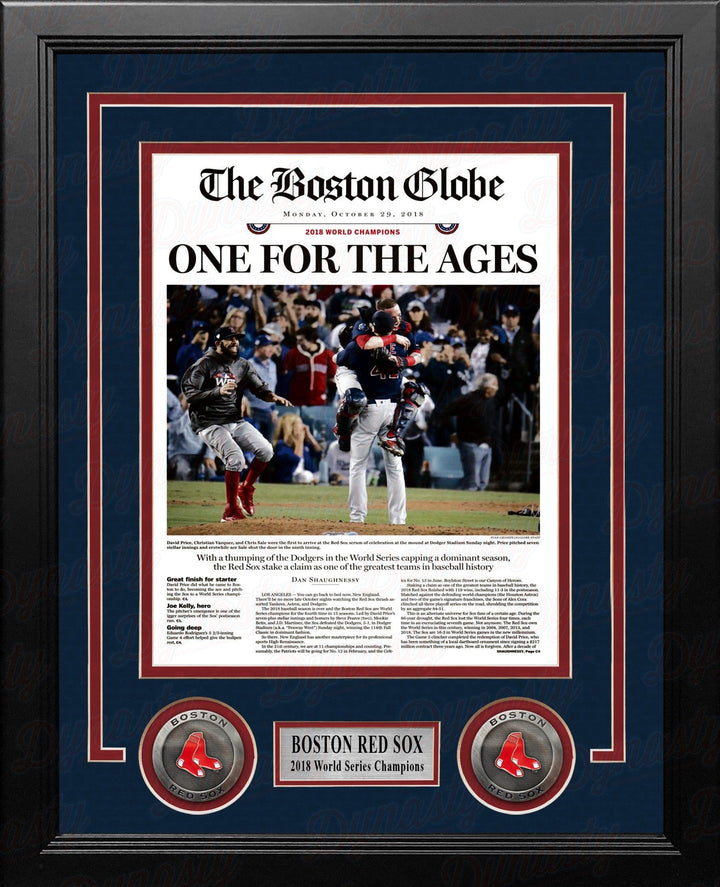 Dynasty Sports & Framing Framed Baseball Photos 8x10 Framed Photo Boston Red Sox 2018 World Series Champions Framed Boston Globe Photo
