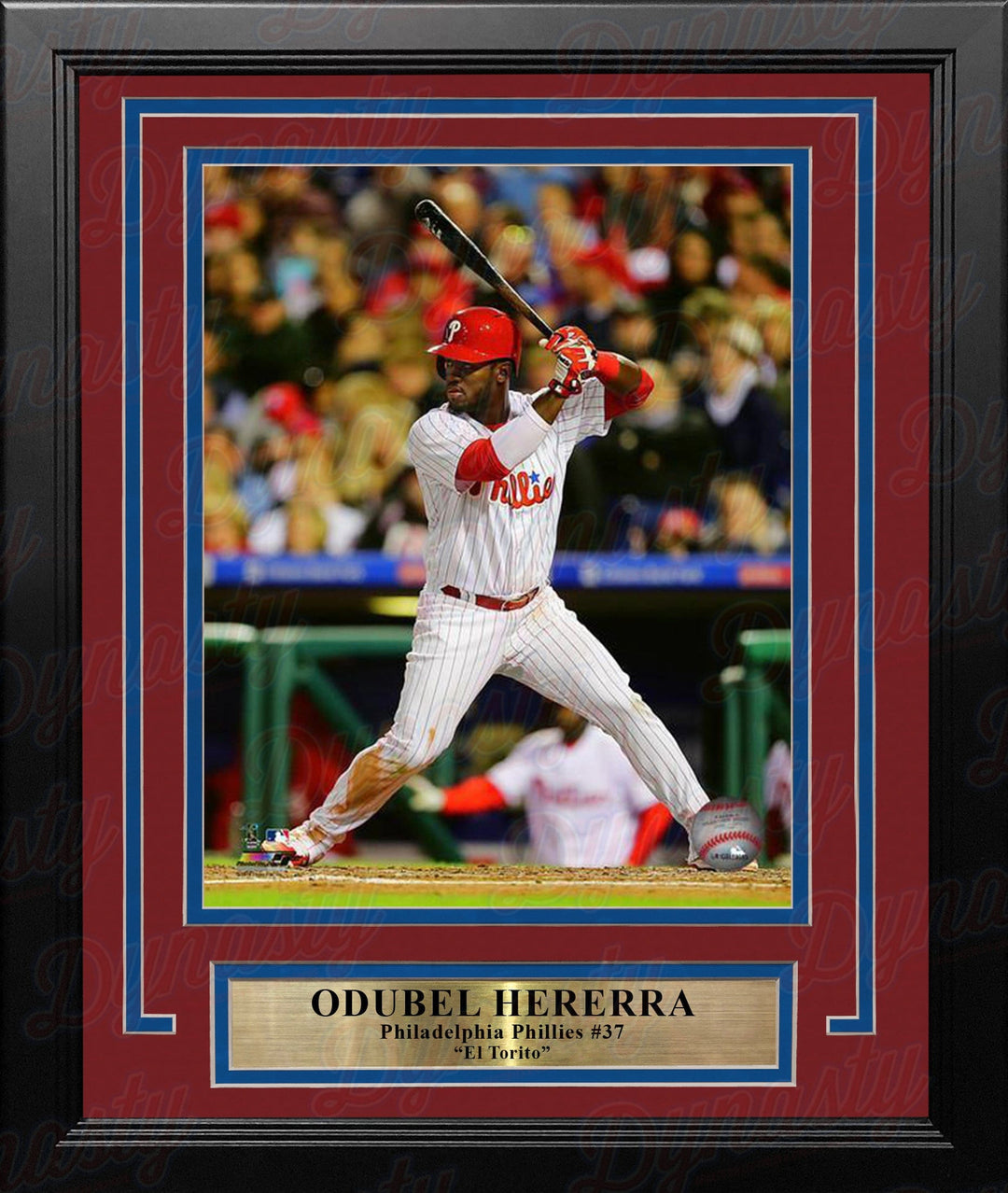 Dynasty Sports & Framing Framed Baseball Photos 8x10 Framed Photo Odubel Herrera Philadelphia Phillies At-Bat MLB Baseball Framed and Matted Photo