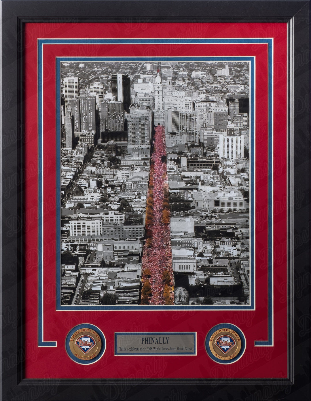 Dynasty Sports & Framing Framed Baseball Photos 8x10 Framed Photo Philadelphia Phillies 2008 World Series Parade on Broad Street MLB Baseball Framed and Matted Photo