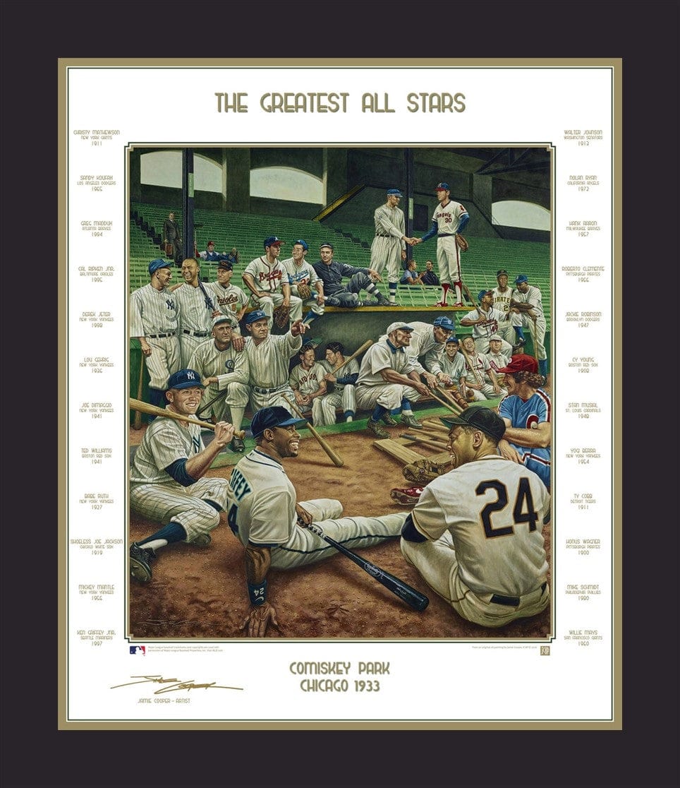 Dynasty Sports & Framing Framed Baseball Photos Black Frame MLB Baseball's Greatest All-Stars Exclusive Dream Scene Framed Lithograph Artwork Print