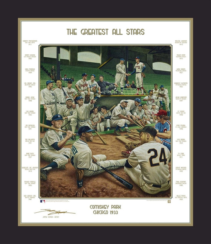 Dynasty Sports & Framing Framed Baseball Photos Black Frame MLB Baseball's Greatest All-Stars Exclusive Dream Scene Framed Lithograph Artwork Print