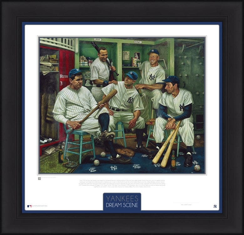 Dynasty Sports & Framing Framed Baseball Photos Black Frame New York Yankees Dream Scene Framed and Matted Lithograph Artwork Print by Artist Jamie Cooper